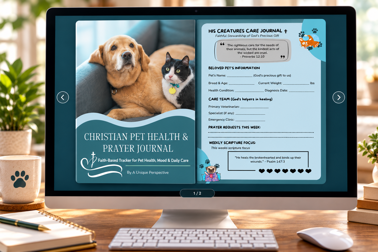 Christian-Pet-Health-Prayer-Journal-digital-flipbook-mockup